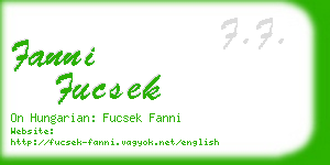 fanni fucsek business card
